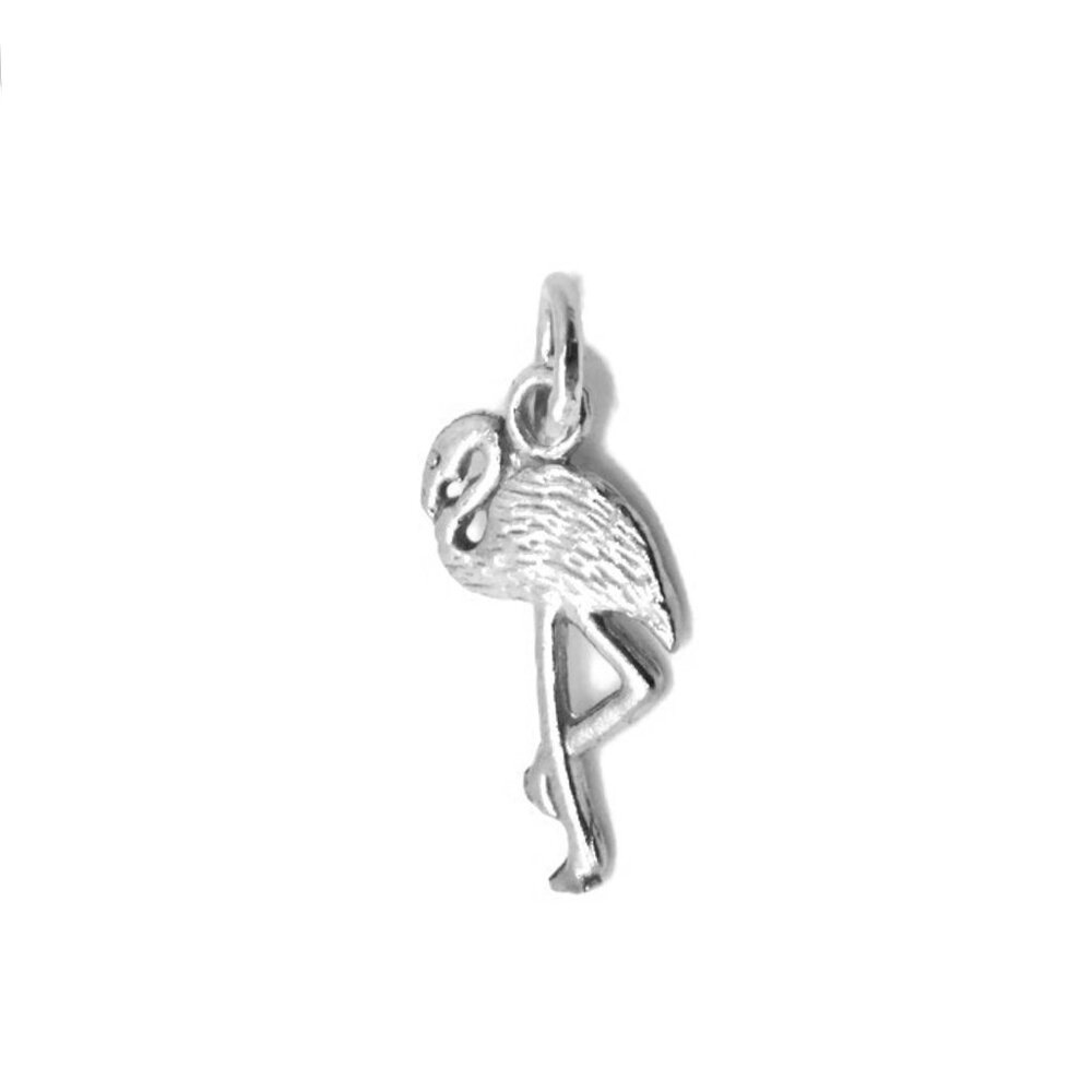.925 Flamingo Sterling Silver Pendant Charm